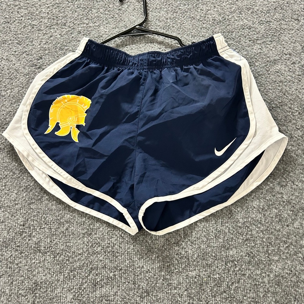 Nike Shorts Womens Size M Navy Blue Dri-Fit Spartan Graphic Athletic Running